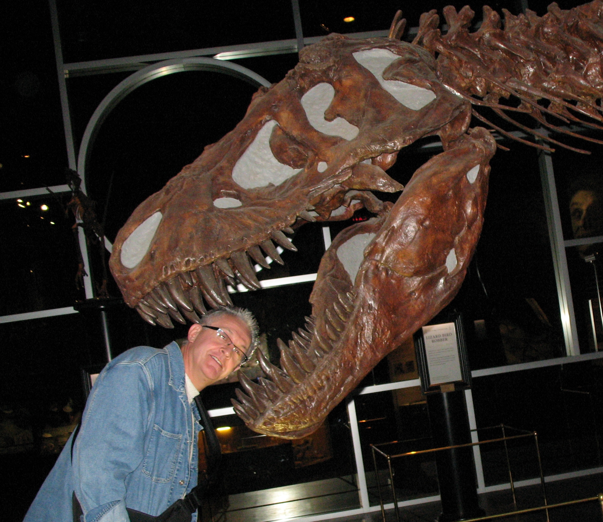 Head shot T. rex and Stuart