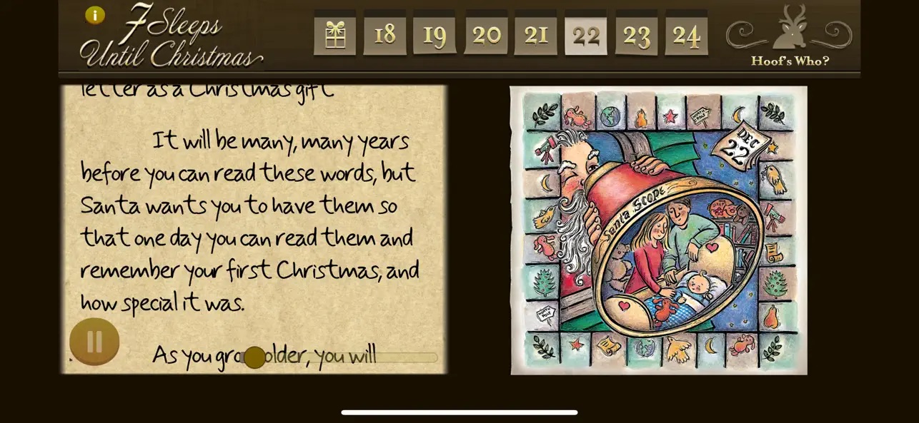 7 Sleeps Until Christmas app screenshot: Santa's letter
